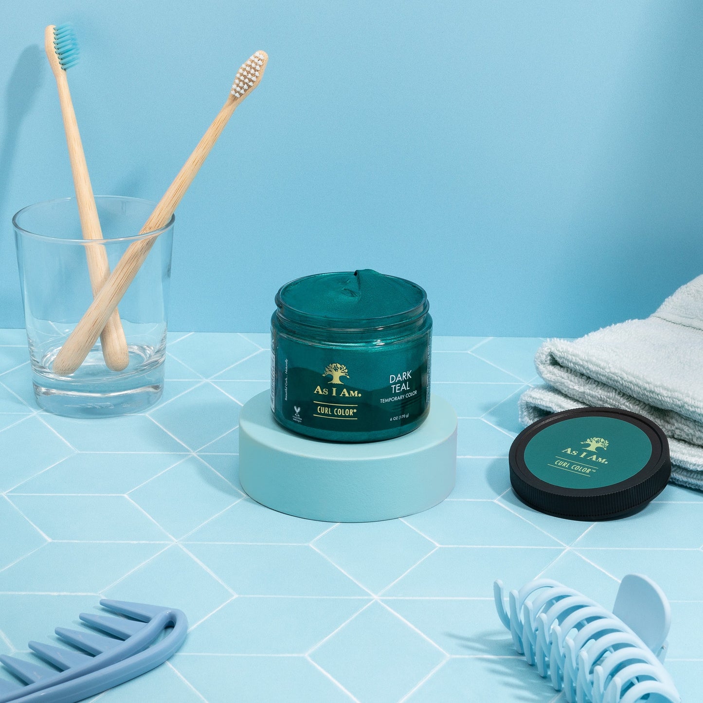 Krulkleur Donker Teal Groen