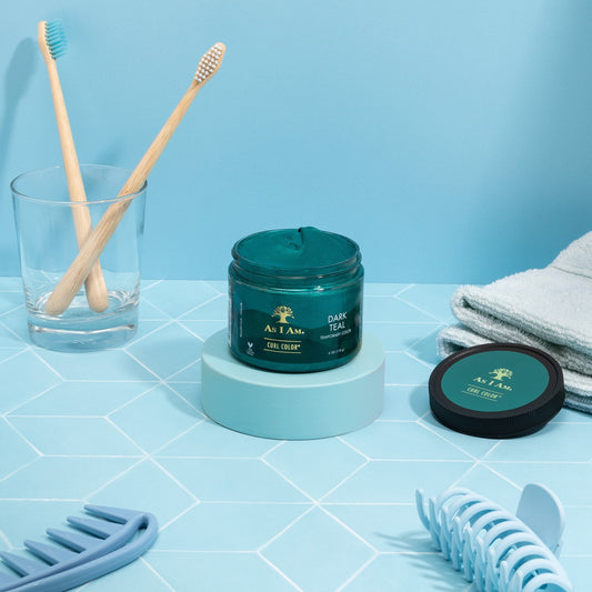 Krulkleur Donker Teal Groen