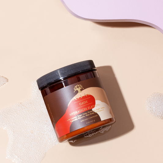 Classic Coconut Hydration Elation van As I Am, een intensief hydraterende diepe conditioner verrijkt met kokosnoot voor gezond, gevoed haar.