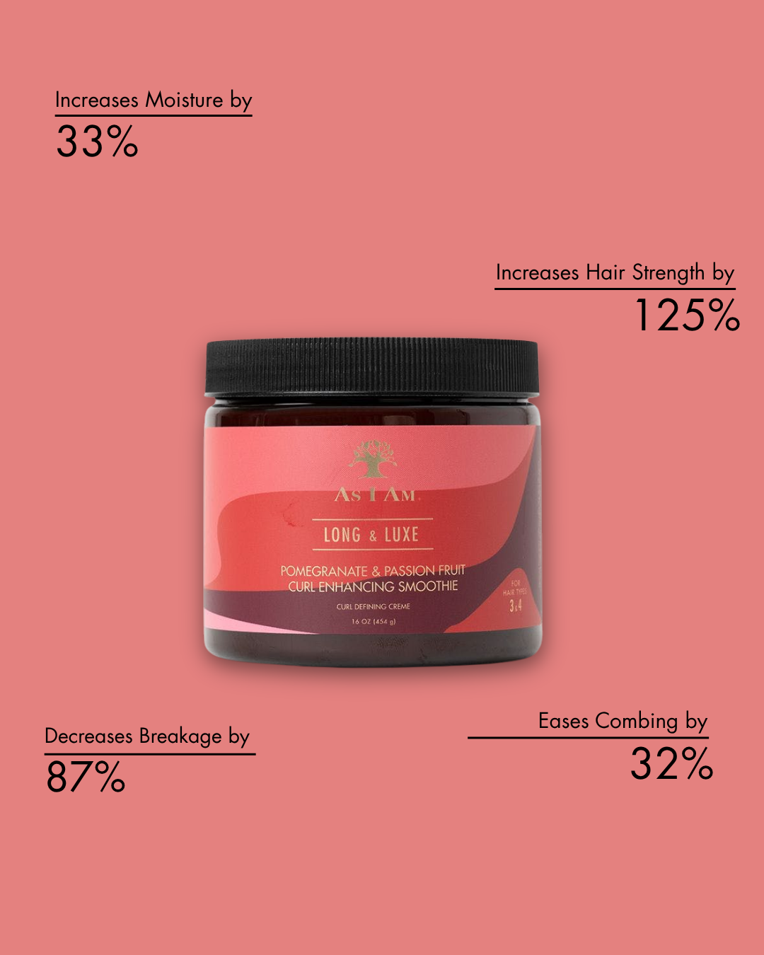 Pot haarproduct met tekst op roze achtergrond