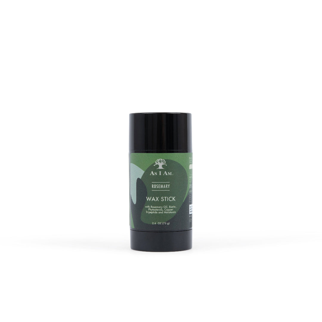 As I Am Rosemary Wax Stick - Verrijkt met rozemarijn en biotine voor gladde, strakke kapsels. Temt springerig haar, voegt glans toe en biedt flexibele versteviging. Ideaal voor randen en styling. 2,7 oz twist-up stick.