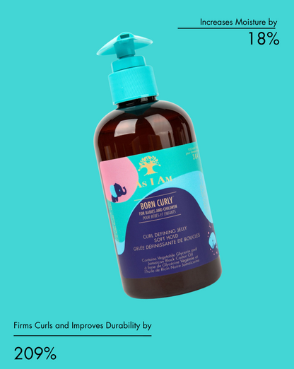 Fles haarverzorgingsproduct met blauw pompje op groenblauwe achtergrond
