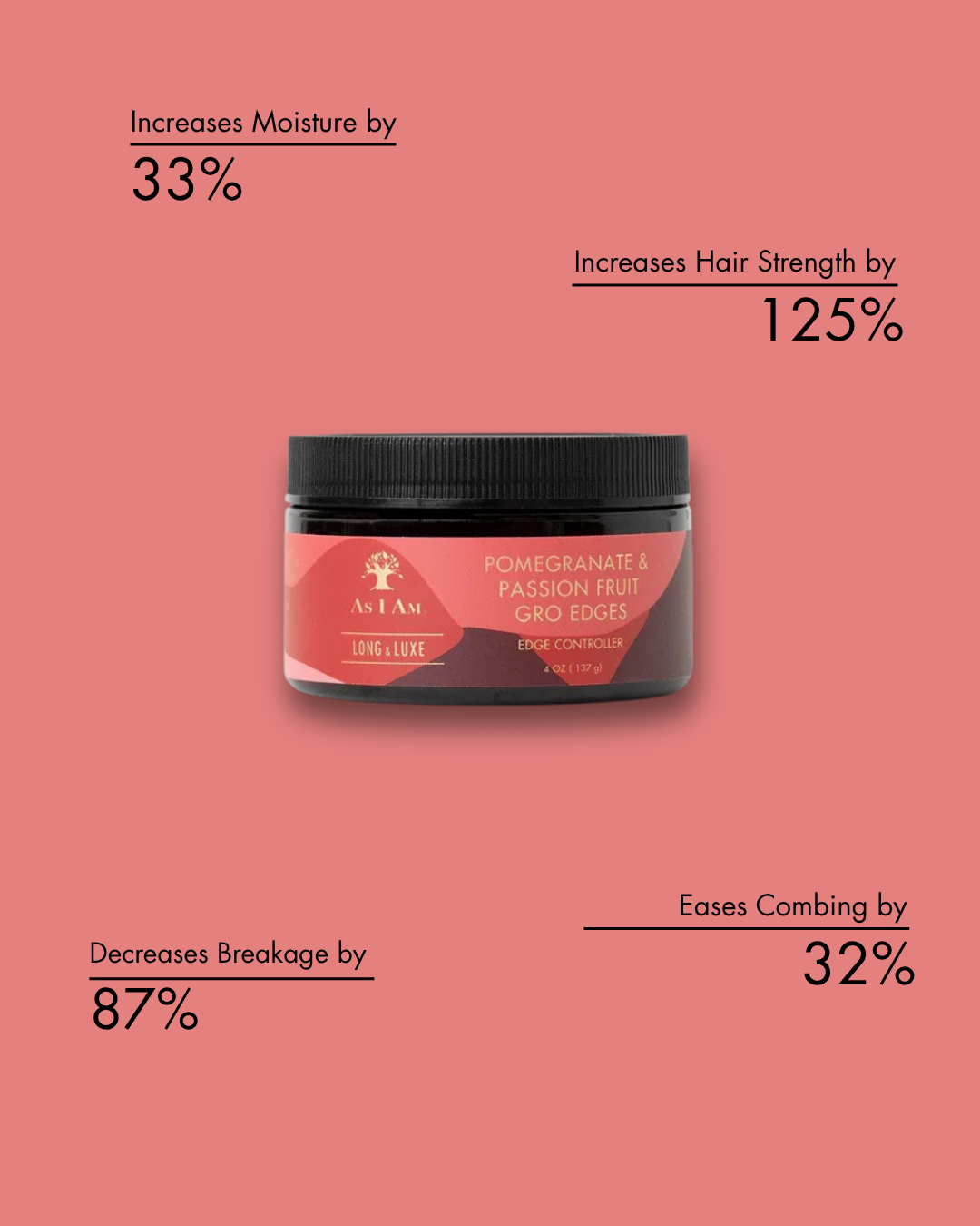 Pot haarproduct met voordelen op roze achtergrond