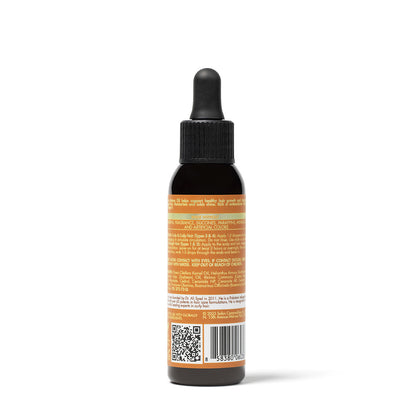 Flesje met druppelaar en etiket op een witte achtergrond