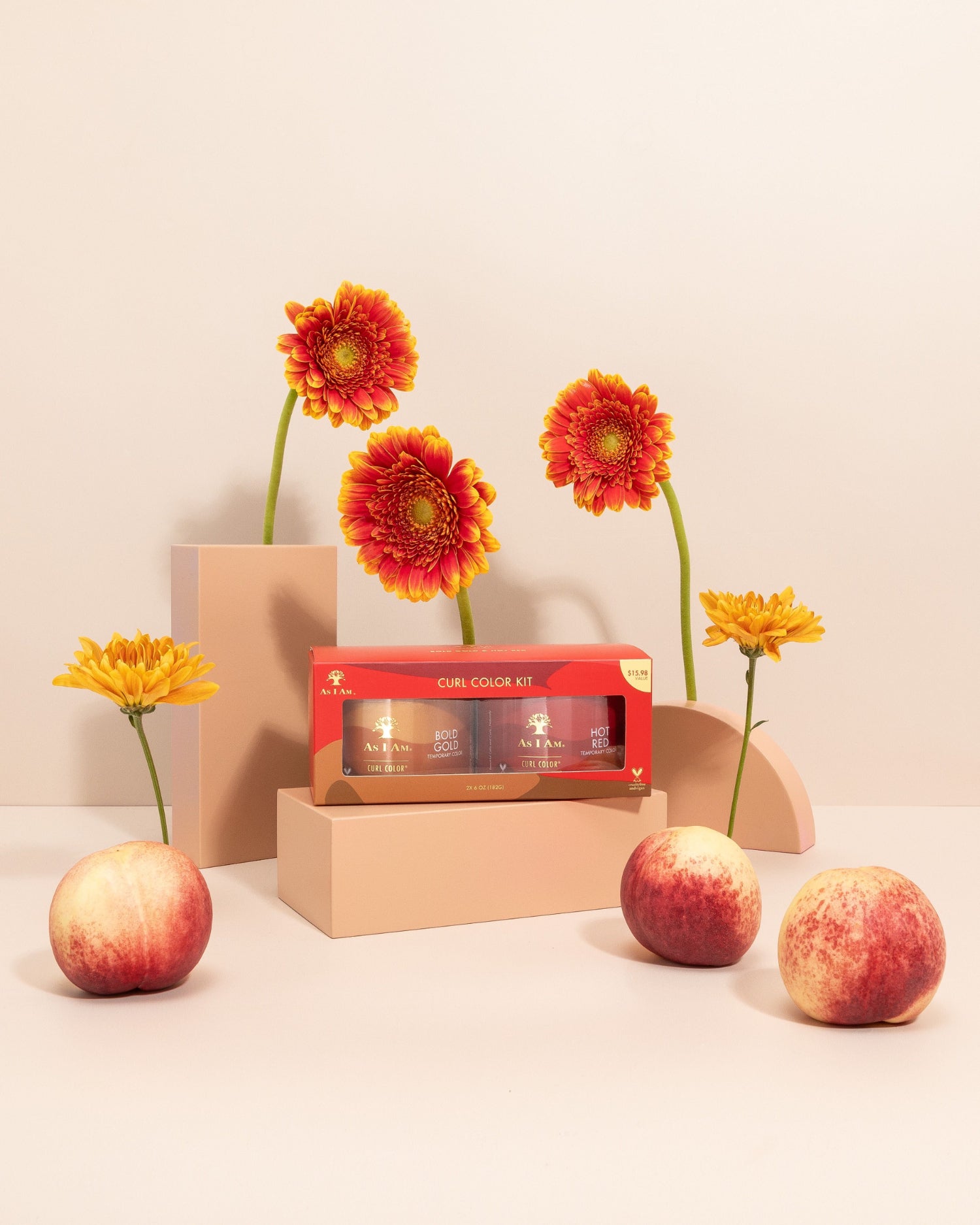 As I Am Curl Color Kit - bevat twee tijdelijke haarkleurgels in Bold Gold en Hot Red, ontworpen om krullen te definiëren met levendig pigment, glans en een schadevrije finish.