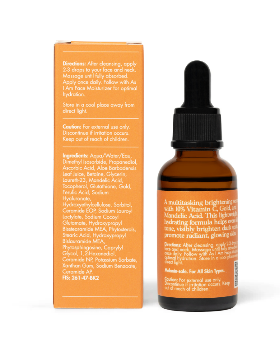 Huidverzorgingsflesje met druppelaar en verpakking op een witte achtergrond